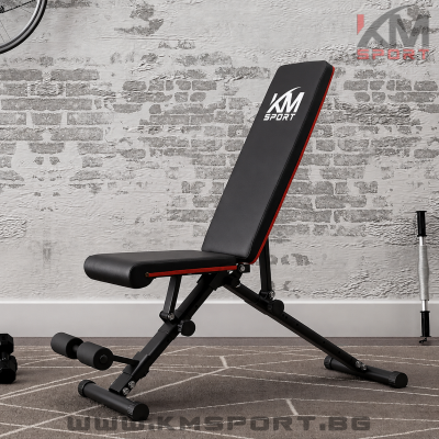 Сгъваема фитнес лежанка / пейка - регулируема и мултифункционална KMSPORT Compact